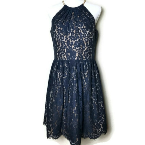 Eliza J Halter Shirred Necklace Dress - Picture 2 of 8